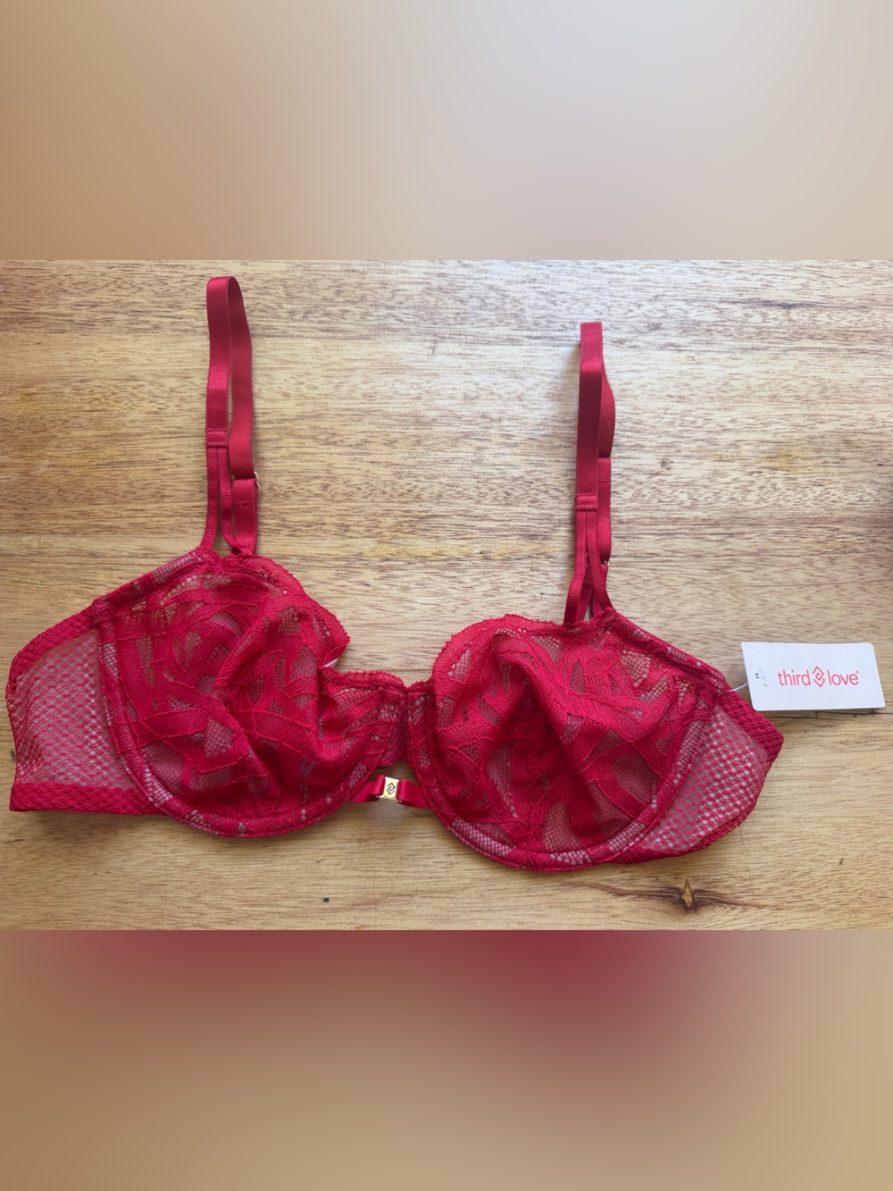 ThirdLove Rose Lace Unlined Demi Bra